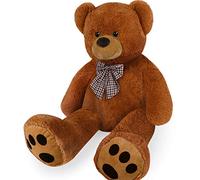 monzana® Oso de Peluche Grande con Lazo 100cm Osito Teddy Bear Marrón Juguete Niños Regalo Enamorados