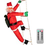MONZANA Papá Noel Escalando XXL 240cm Luces LED Figura Navideña Colgante | Decoración Navidad, Interior, Exterior, 100 Luces, A Prueba de Agua, 8 Funciones, Temporizador