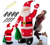 MONZANA® Papá Noel Inflable 180cm XL Luces LED Exterior Navidad | Decoración Hinchable, Santa Claus, Inflado rápido, Bomba eléctrica incluida, Resistente