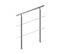MONZANA® Pasamanos para Escaleras 100cm Acero inoxidable Barandilla Interior Exterior Baranda Redonda