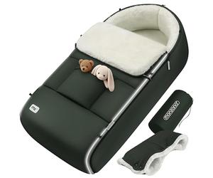 MONZANA® Saco Silla Paseo Universal Invierno Forro Polar Portabebés con Guantes Calentadores de Manos para Cochecito