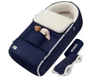 MONZANA® Saco Silla Paseo Universal Invierno Forro Polar Portabebés con Guantes Calentadores de Manos para Cochecito