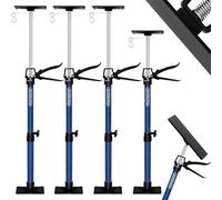 MONZANA® Set 4x Puntales Telescópicos Extensibles Obra Tensores Puerta Ajustables 115-290cm Puntal Tensor Poste Acero Placas Presión Goma Antideslizante Instalación Techo Paneles Pladur Carga 30kg