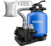 Monzana Sistema de Filtro de Arena 9.960l/h + Prefiltro 25Kg Vidrio Filtrante Depuradora Tanque 30L Piscina