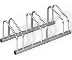 Monzana® Soporte para Aparcar Bicicletas, Aparcamiento Estacionamiento 3 Bicis, Parking Bicicleta 30-65mm, Guarda Bici Interior Exterior, Montaje Pared Suelo, Aparcabicicletas, Portabicicletas