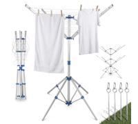 Monzana® Tendedero Tipo Paraguas Giratorio Plegable Soporte 4 Brazos