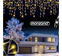 MONZANAŽ Luces de Navidad 200 Leds Interiores Exteriores 10m Iluminación Navideńa Blanco Cálido