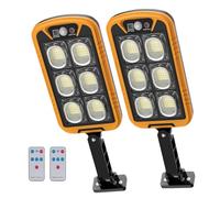 MONZER Farolas Solares Exterior, 6000K/4500LM Focos Solar LED Jardín con Sensor de Movimiento y Control Remoto, IP66 Impermeable Lampara Solar Luz de Seguridad Exterior para Garage Patio Calle, 2 Pack