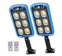 MONZER Farolas Solares Exterior, 6000K/4500LM Focos Solar LED Jardín con Sensor de Movimiento y Control Remoto, IP66 Impermeable Lampara Solar Luz de Seguridad Exterior para Garage Patio Calle, 2 Pack