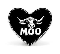 Moo - Broche con forma de corazón con texto en inglés "I Am A Cow"