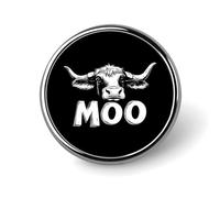 Moo - Broche redondo con texto en inglés "I Am A Cow"