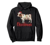 MOO Christmas Funny Cow Lovers Cattle Famer Farming Graphic Sudadera con Capucha