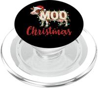 MOO Christmas Lights Funny Cow Lovers Cattle Famer Farming PopSockets PopGrip para MagSafe