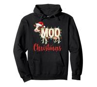 MOO Christmas Lights Funny Cow Lovers Cattle Famer Farming Sudadera con Capucha