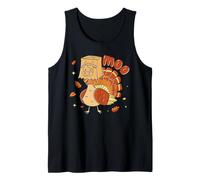 Moo Cow Head Turkey Amante, Divertido Granjero de Acción de Gracias y Otoño Camiseta sin Mangas