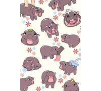 Moo Deng Cute Notebook: 6 x 9 inch - 120 pages | cute kawaii baby pygmy hippo animal Journal - Thailand Aesthetic.... for Kids, children, teens and adults