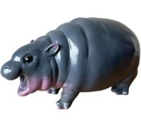Moo Deng Toy | Hipopótamo Pigmeo de Cerdo Hinchable, Figura de Resina, Estatua de Mesa Pequeña, Escultura Portátil para Estantería