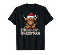Moo-dy Christmas Vaca Highland Camiseta