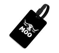 Moo, etiqueta divertida para equipaje con texto en inglés "I Am A Cow" para maleta de viaje con identificación de privacidad para bolsa de equipaje y mochila, Estilo negro, Talla única