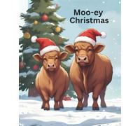 Moo-ey Christmas: Funny Highland Cow Christmas Notebook 110 pages, ruled, 7.5"x9.25": Cute Festive Notepad for Cow Lovers, Christmas Lists, Notes and Stocking Fillers