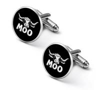 Moo - Gemelos personalizados con texto en inglés "I Am A Cow" para hombre, diseño clásico de negocios, boda, gemelos, regalos de 0.7 y 0.8 pulgadas, Estilo:, 2.0cm