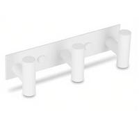 Mooche Perchero con 3 ganchos, 20 cm, acero inoxidable 304, para pasillo, dormitorio y baño, 2 posibilidades de fijación, pegado o perforado, color blanco