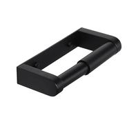 Mooche Portarrollos de papel higiénico de acero inoxidable 304, 17,3 cm, con rodillo cargado por resorte, para baño, 2 posibilidades de fijación, pegado o perforado con tornillo oculto, color negro