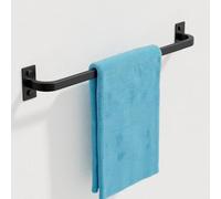 Mooche Toallero negro montado en la pared, soporte para toallas de mano de 40 cm, barra de toalla individual de acero inoxidable SUS304 para baño, cocina y hogar