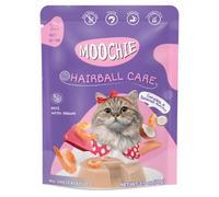MOOCHIE Hairball Control con gambas 70 g favorece la digestión, ayudando a controlar y reducir las bolas de pelo.