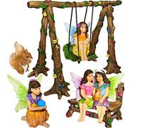 Mood Lab Fairy Garden - Kit de Accesorios con Figuras en Miniatura - Juego de 6 Columpios - para decoración al Aire Libre o de la casa