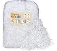 Mood Lab Relleno de papel de corte arrugado - 2 libras blanco - Papel cortado triturado para relleno de cestas - Caja de regalo papel de regalo Kraft