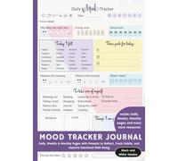 MOOD TRACKER JOURNAL: Daily, Weekly & Monthly Pages with Prompts to Reflect, Track Habits, and Improve Emotional Well-Being