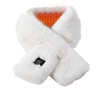 mooderf Bufanda eléctrica de invierno recargable de piel de conejo de imitación para calefacción y protección contra heladas