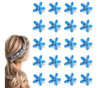 MOODKEY 20 mini pinzas de pelo de flores con diamantes de imitación, lindas pinzas de pelo de flores, horquillas de pelo de cristal, accesorios para el cabello para mujeres y niñas, clip de boda, dama