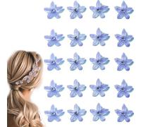 MOODKEY 20 mini pinzas para el pelo de flores con diamantes de imitación, lindas horquillas para el pelo de flores, accesorios para el cabello de cristal para mujeres y niñas, clip de boda, dama de