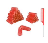 MOODKEY Juego de 24 rizadores de pelo pequeños autoadherentes, sin calor, rizadores de pelo profesionales, rizadores de peluquería, rizadores de pelo rizado, herramientas de peine de cola de rata para