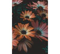 Moody Blooms Notebook: Joyful, calming flowers. Orange & pink tones. Thoughtful gift. Glossy 6x9 softcover. 120 ruled pages.