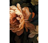 Moody Floral Notebook - Lined Journal for Writing, Notes, and Ideas: Elegant cream and burnt orange blooms on a deep background - 201 lined pages, 6x9 book