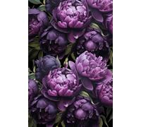 Moody Purple Peony Notebook: A Lined Journal with Deep Purple and Plum Florals | 6x9, 201 Pages | Perfect for Writing, Notes, or Journaling