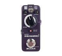 MOOER Micro Drummer II - Pedal de batería para guitarra, efecto de máquina de tambor con función de relleno, 48 ranuras de tambor y 6 estilos de música por 8 ritmos diferentes, con ecualizador, tempo