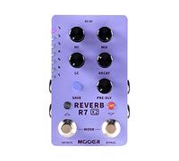 MOOER R7 X2 Pedal estéreo multiefecto, 14 tipos de reverberación, corte alto/bajo, perillas de mezcla, funciones infinitas/sendero