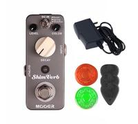 MOOER Shimverb Room, Spring - Pedal de reverv de guitarra brillante con fuente de alimentación de pedal de 9 V 300 mAh, tapa de interruptor de pie de pedal, púas de guitarra