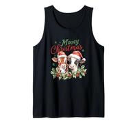 Mooey Christmas Cute Cow Holiday Cheer Camiseta sin Mangas