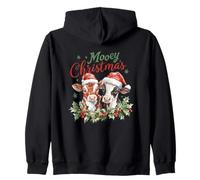 Mooey Christmas Cute Cow Holiday Cheer Sudadera con Capucha