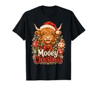 Mooey Christmas Highland Cow, Fiesta Festiva para granjeros Camiseta