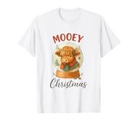 Mooey Christmas Highland Cow Snow Globe Cozy Holiday Camiseta
