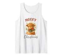 Mooey Christmas Highland Cow Snow Globe Cozy Holiday Camiseta sin Mangas