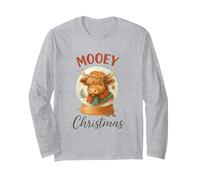 Mooey Christmas Highland Cow Snow Globe Cozy Holiday Manga Larga
