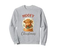 Mooey Christmas Highland Cow Snow Globe Cozy Holiday Sudadera
