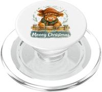 Mooey Christmas Highland Cow Winter Watercolor PopSockets PopGrip para MagSafe